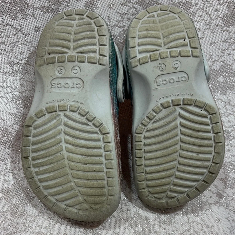 CROCS Silver and Brown Sandals with Metallic‎ Finish
